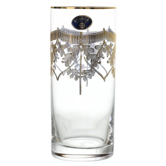 Bohemia Crystal - Highball & Tumbler Glass Set 12 Pieces - Silver - 300ml & 280ml - 2700010712