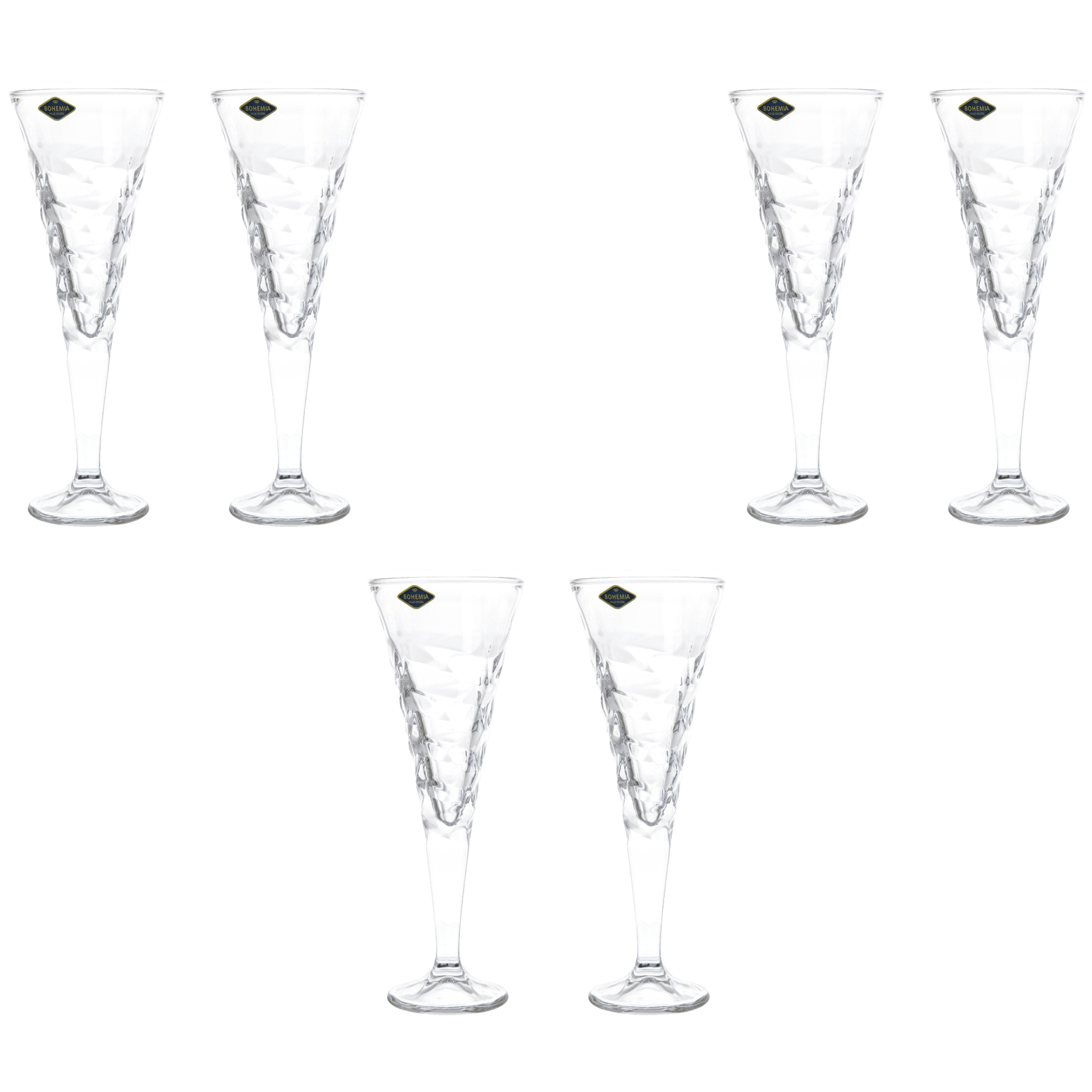 Bohemia Crystal - Flute Glass Set 6 Pieces - 150ml - 2700010791