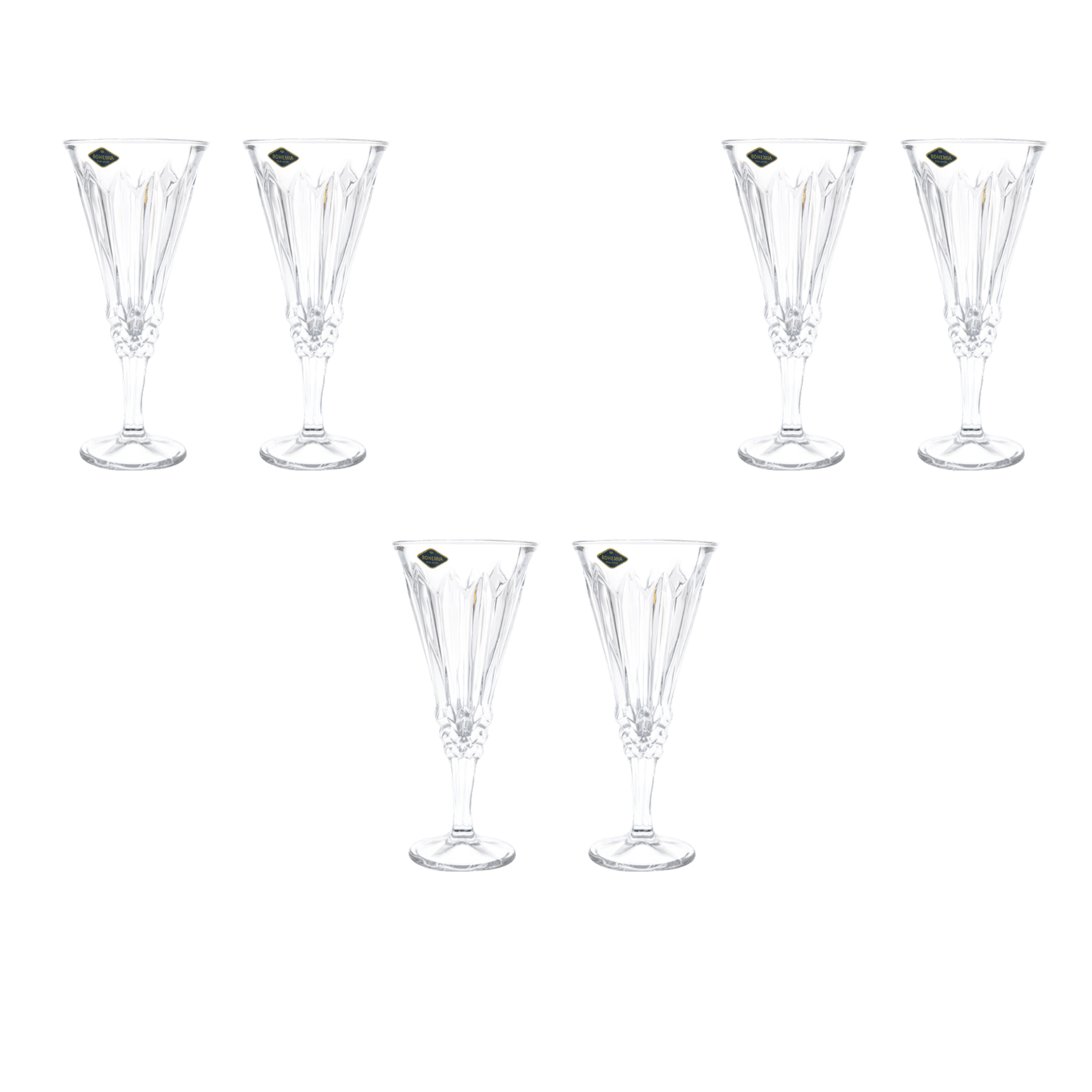 Bohemia Crystal - Goblet Glass Set 6 Pieces - 250ml - 2700010792