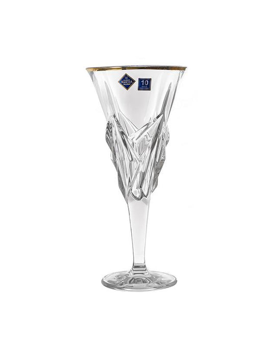 Bohemia Crystal - Goblet Glass Set 6 Pieces - Gold - 240ml - 2700012