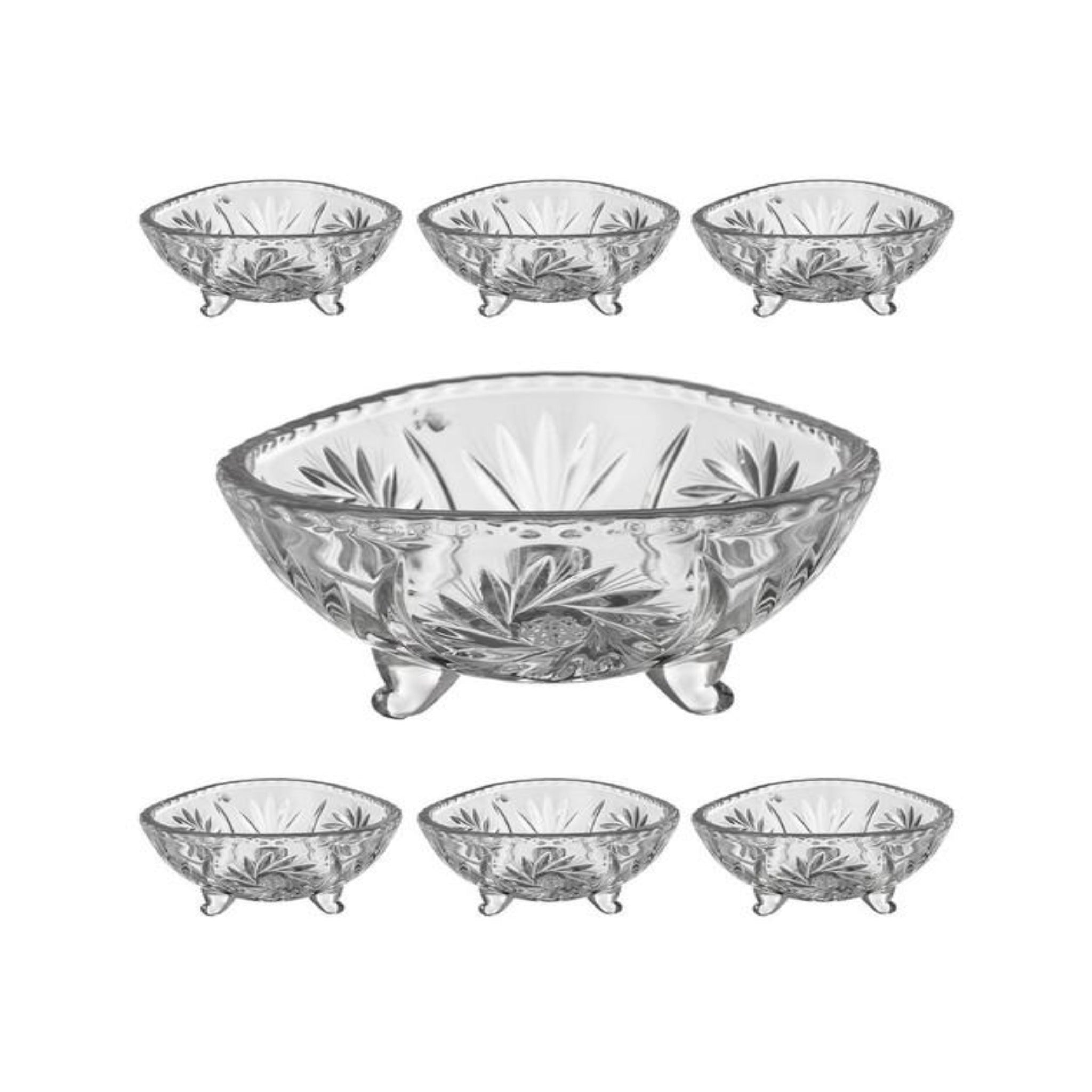 Round Bohemia Crystal Bowl Set 7 Pieces - 270001429