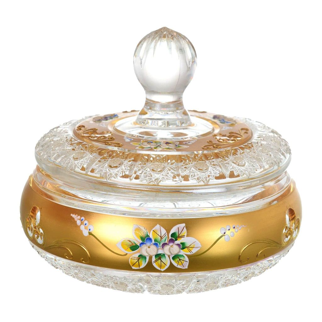 Bohemia Crystal - Crystal Box - Gold - Floral Design - 19.5cm - 270004004
