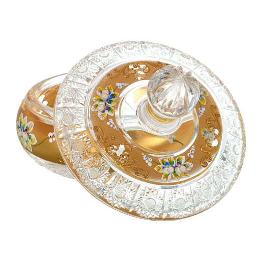 Bohemia Crystal - Crystal Box - Gold - Floral Design - 19.5cm - 270004004