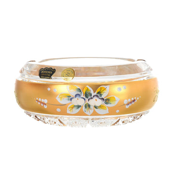 Bohemia Crystal - Crystal Ashtray - Gold & Floral Design - 13cm - 270004103