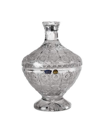 Round Bohemia Hand Cut Crystal Box with Cover and Base - 270004233