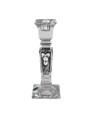 Squared Bohemia Crystal  Candle Holder - Silver - 270004254