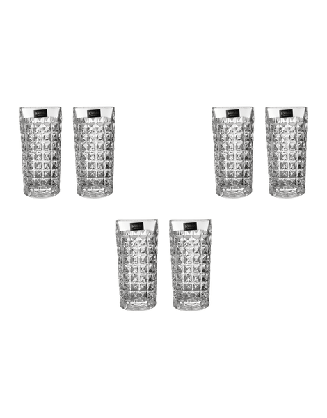 Bohemia Crystal - Diamond Highball Glass Set 6 Pieces - 260ml - Crysta