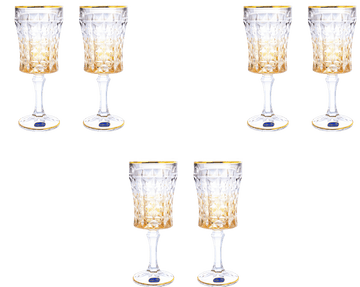 بوهيميا كريستال - طقم كاس زجاج 6 قطع - رمادي واصفر - 200 مل - 270006766