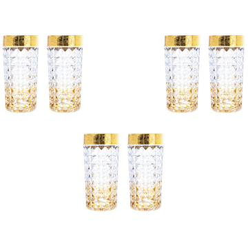 بوهيميا كريستال - طقم زجاج هاي بول 6 قطع - رمادي ، أصفر وذهبي - 260 مل - 270006780