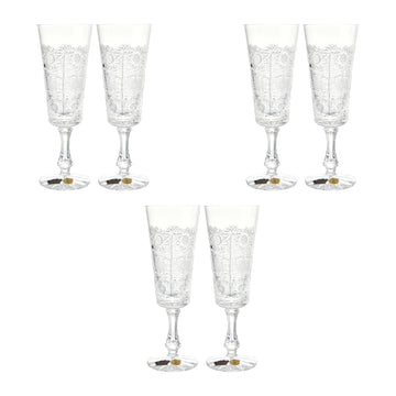 Bohemia Crystal - Flute Glass Set 6 Pieces - 150ml - 270009012