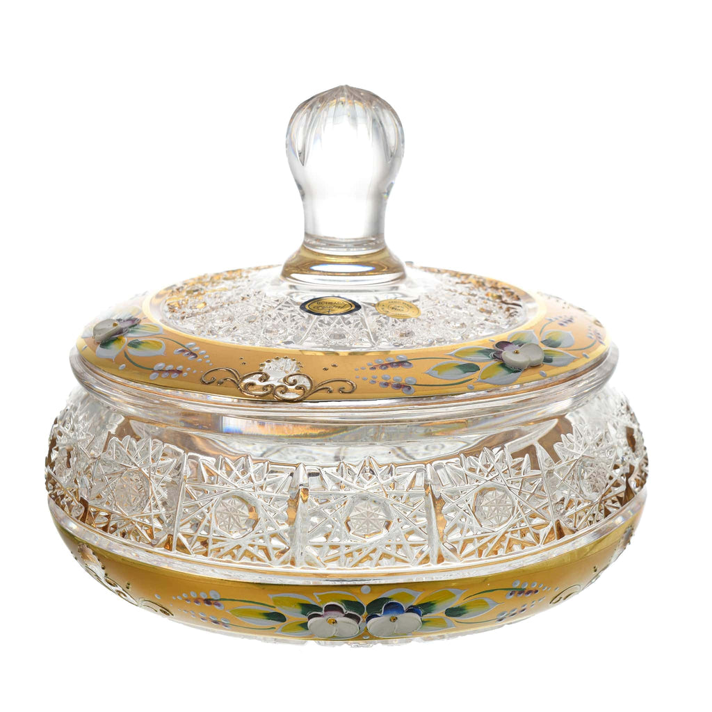 Bohemia Crystal - Crystal Box - Gold - Floral Design - 16.5cm - 270009064