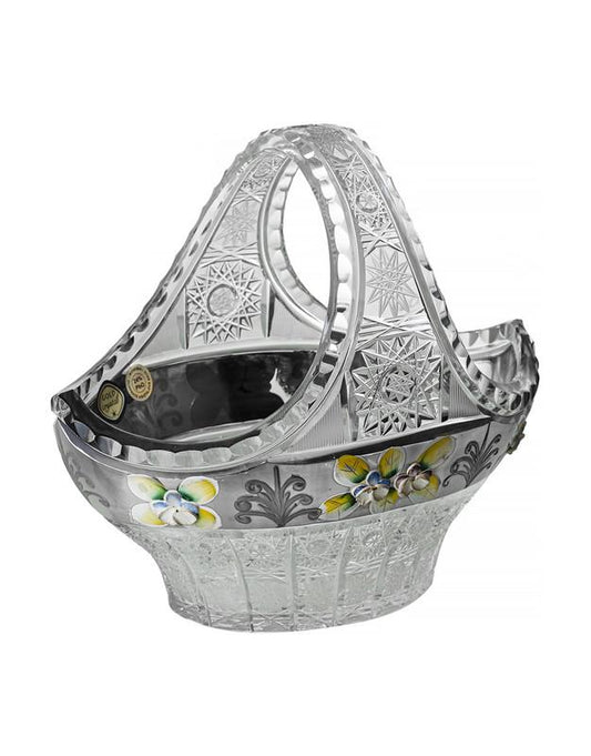 Bohemia Crystal Hand Cut Basket - Silver - 18x20 cm - 270009555
