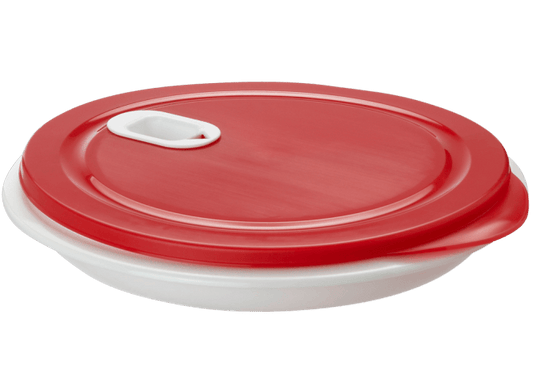 Rotho - Clever Deep Microwave Plate - Red & White - Plastic - 1 Lit - 52000273