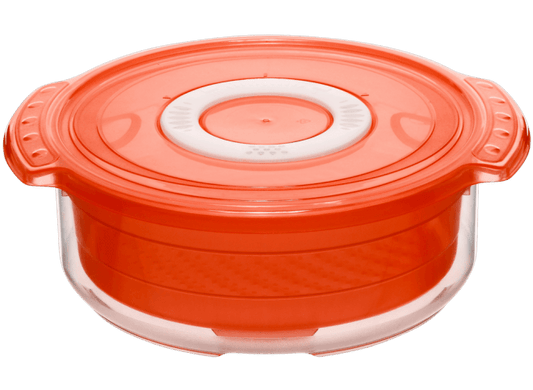 روثو - Clever Round Microwave Steam Steam - أحمر - بلاستيك - 1.4 لتر - 52000275