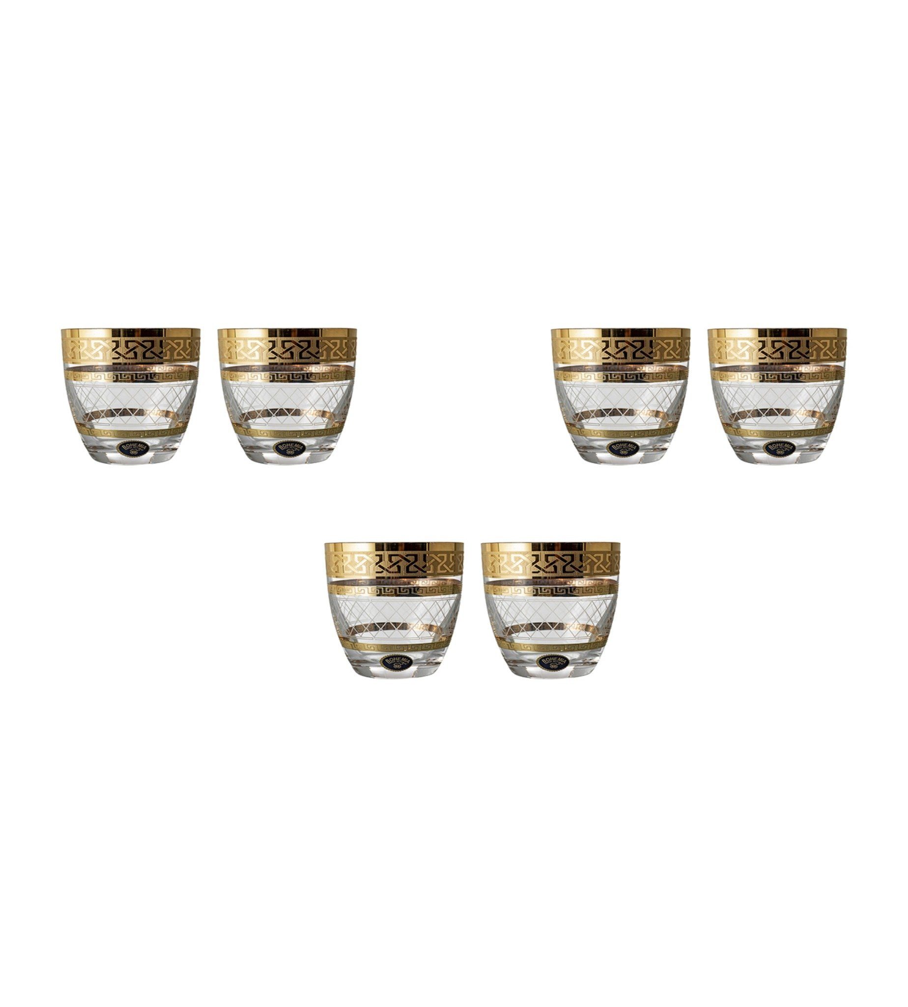 Bohemia Crystal - Tumbler Glass Set 6 Pieces Gold - 210ml - 2700010270