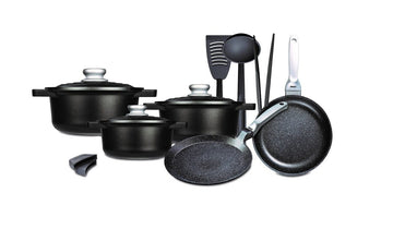 اشتري الآن Risoli Granito Cookware Set 13 Pcs - Die Cast Aluminium - Black - 44000284