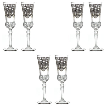 RCR Italy - Flute Glass Set 6 Pieces - Silver - 180ml - 380003035
