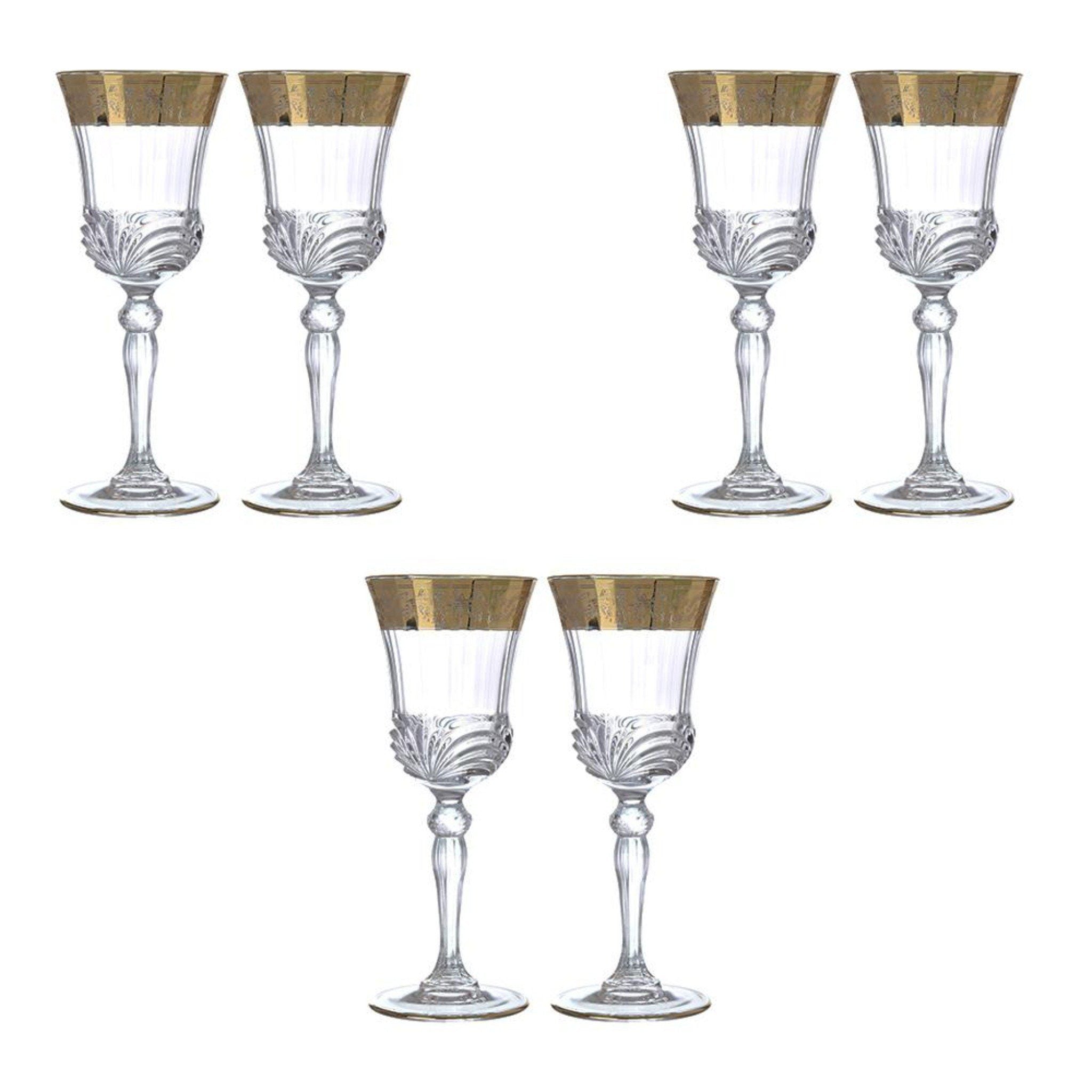 RCR Italy - Goblet Glass Set 6 Pieces - Gold - 220ml - 380003048