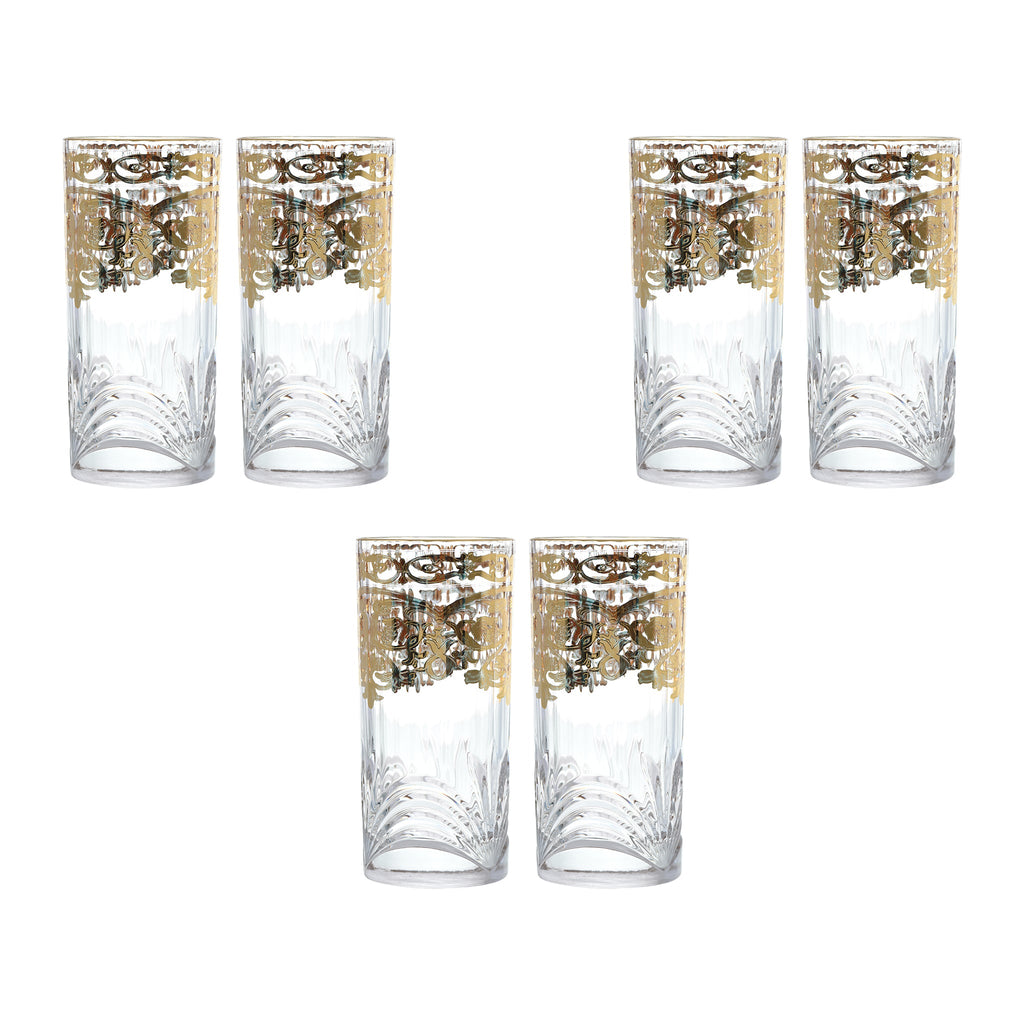 RCR Italy - Highball Glass Set 6 Pieces - Gold - 370ml - 380003067