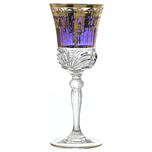 RCR Italy - Goblet Glass Set 6 Pieces Gold & Purple - 220ml