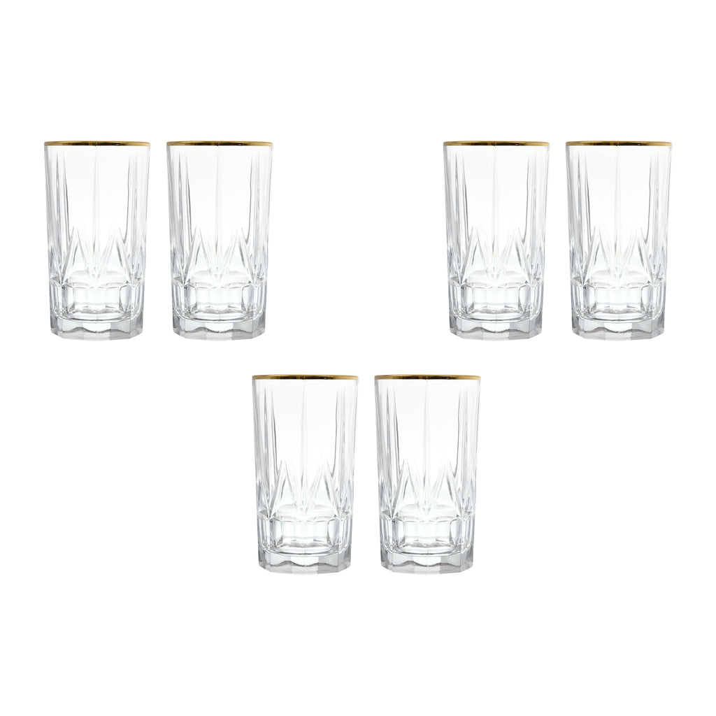 RCR Italy - Highball Glass Set 6 Pieces - Gold - 370ml - 380003109