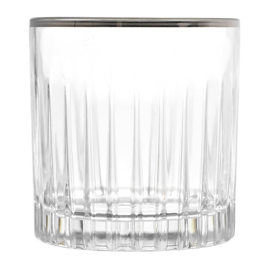 RCR Italy - Timeless Tumbler Glass Set 6 Pieces Silver - 310ml - Crystal