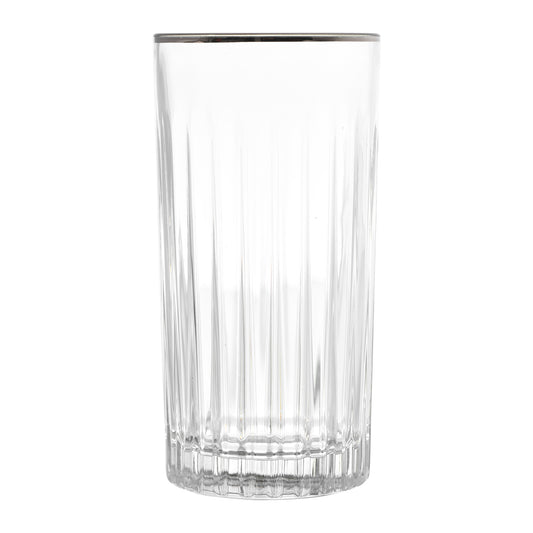 RCR Italy - Timeless Highball Glass Set 6 Pieces - Silver - 370ml - Crystal