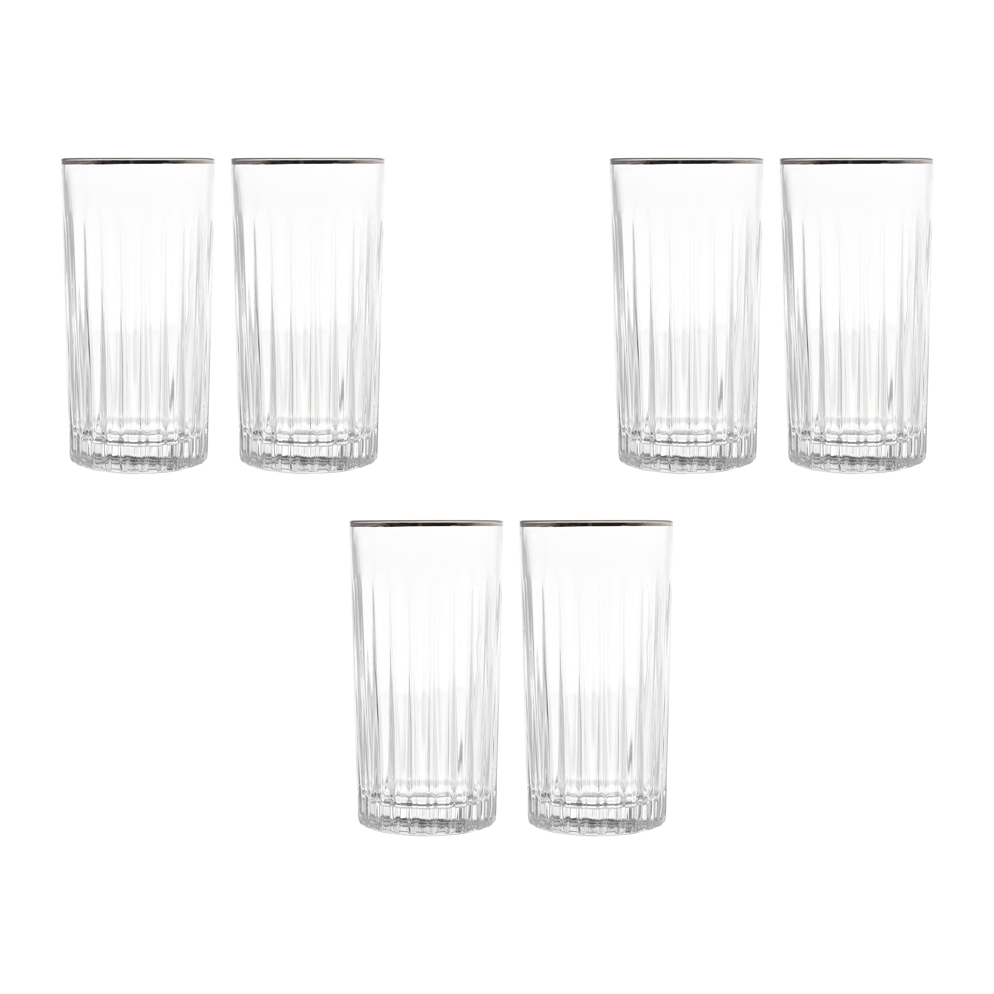 RCR Italy - Highball Glass Set 6 Pieces - Silver - 370ml - 380003134