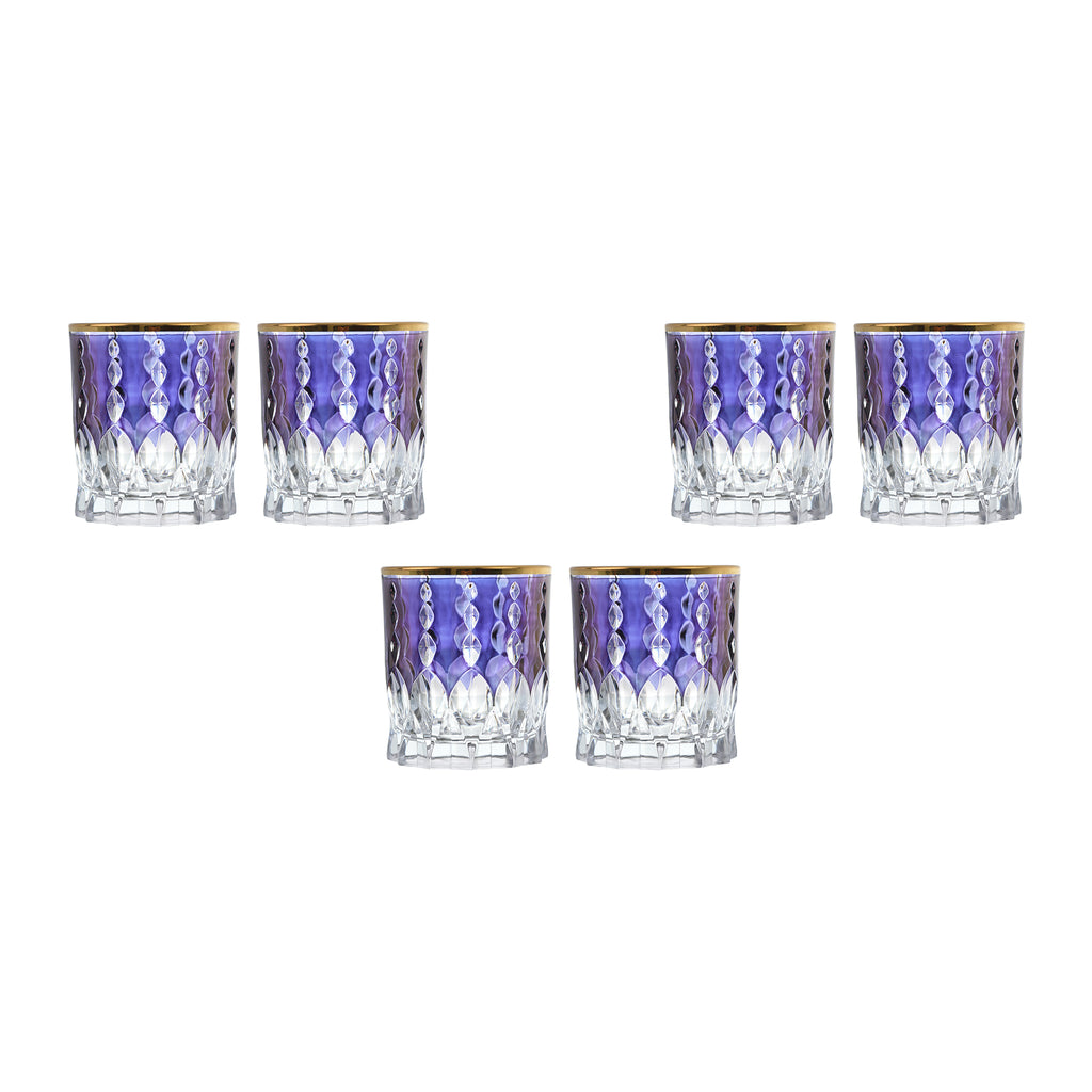 RCR Italy - Tumbler Glass Set 6 Pieces - Purple & Gold - 310ml - 380003162