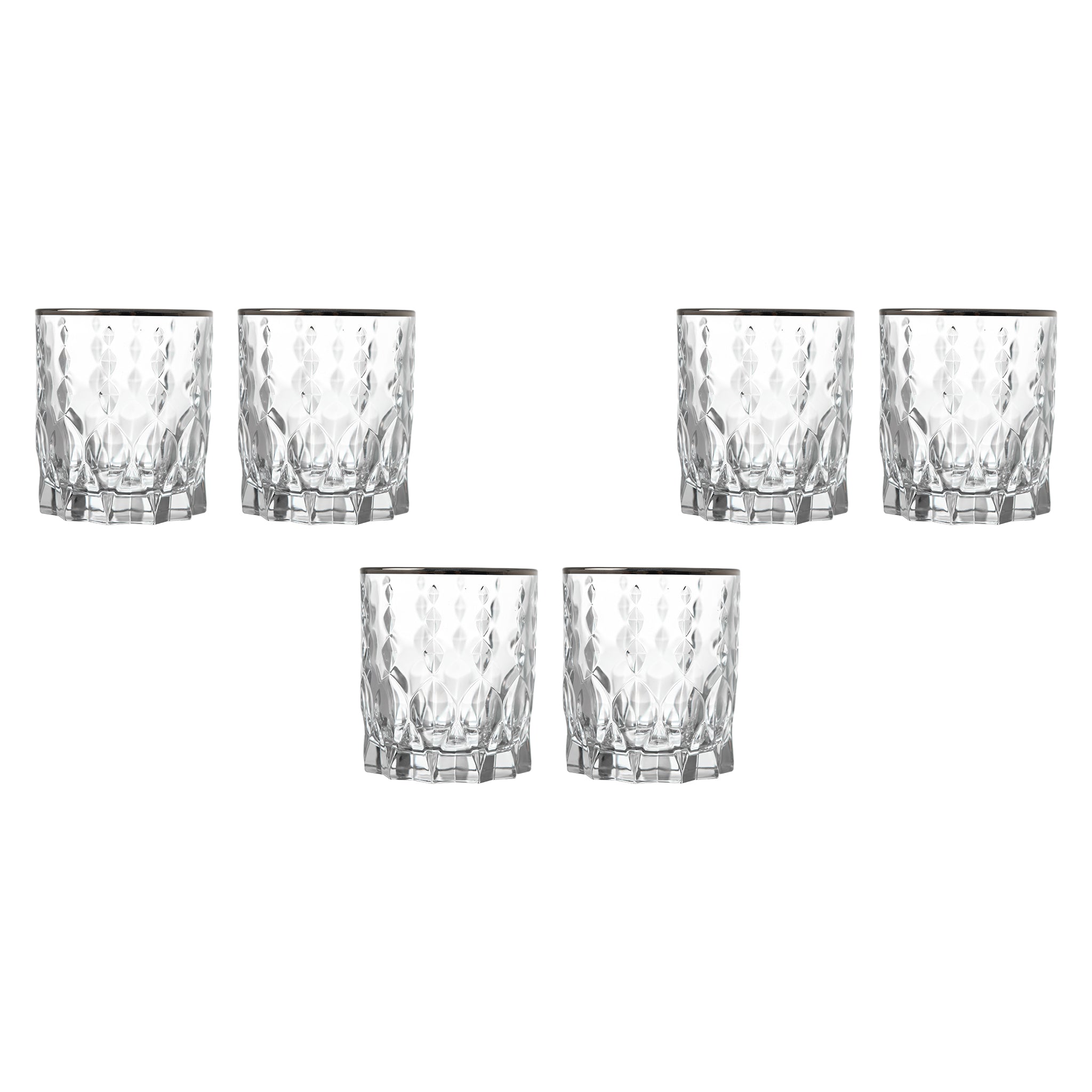 RCR Italy - Tumbler Glass Set 6 Pieces Silver - 310ml - 380003170
