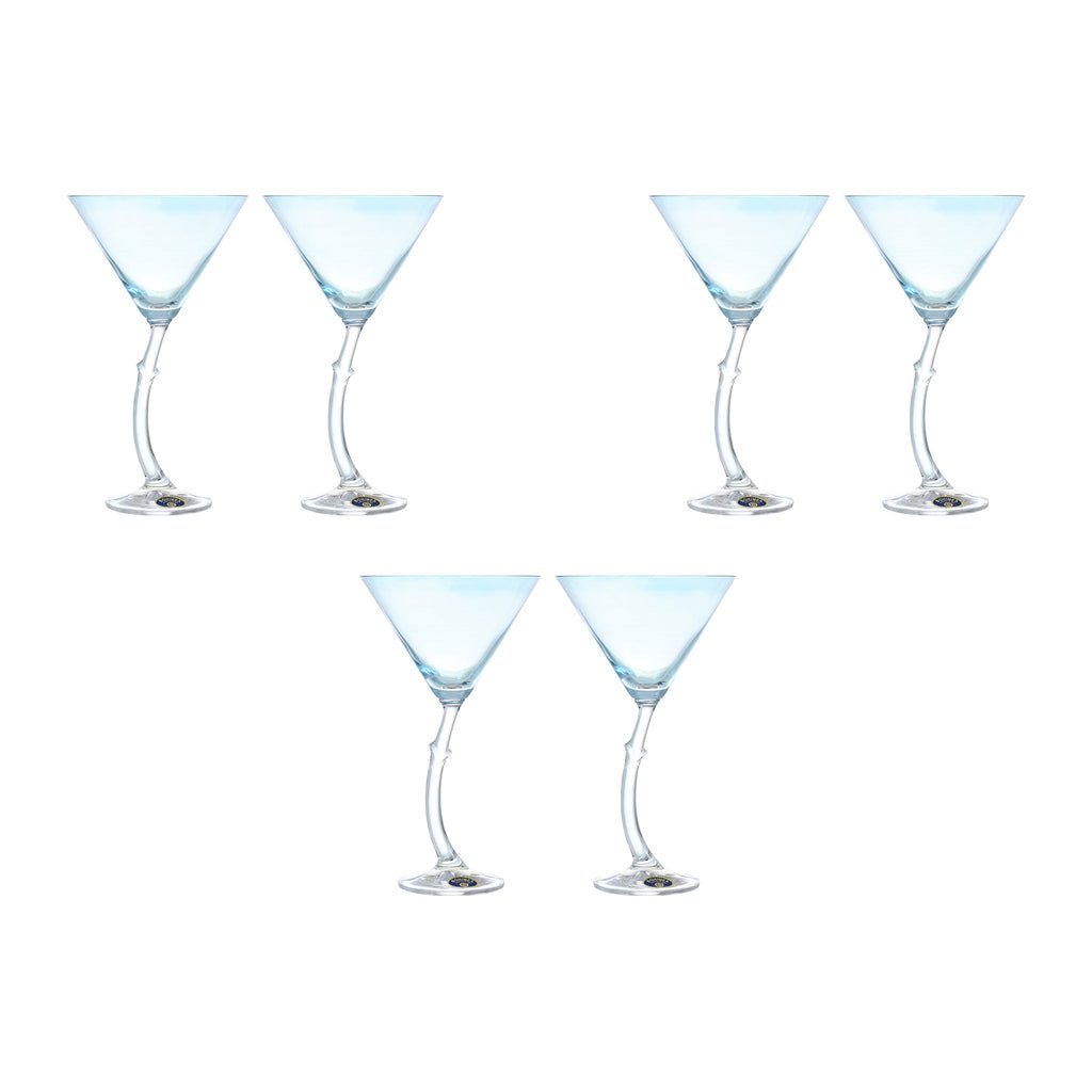 Bohemia Crystal - Cocktail Glass Set 6 Pieces - Blue - 200ml - 3900010098