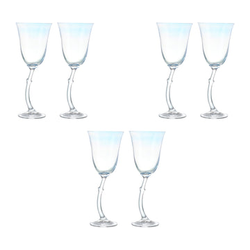 Bohemia Crystal - Goblet Glass Set 6 Pieces - Blue - 185ml - 3900010101