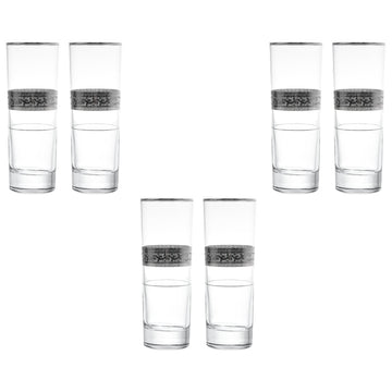 Pashbache - Highball Glass Set 6 Pieces - Silver - 320ml - 39000649