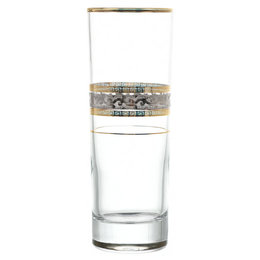 Pashbache - Highball Glass Set 6 Pieces - Silver & Gold - 320ml - 39000680