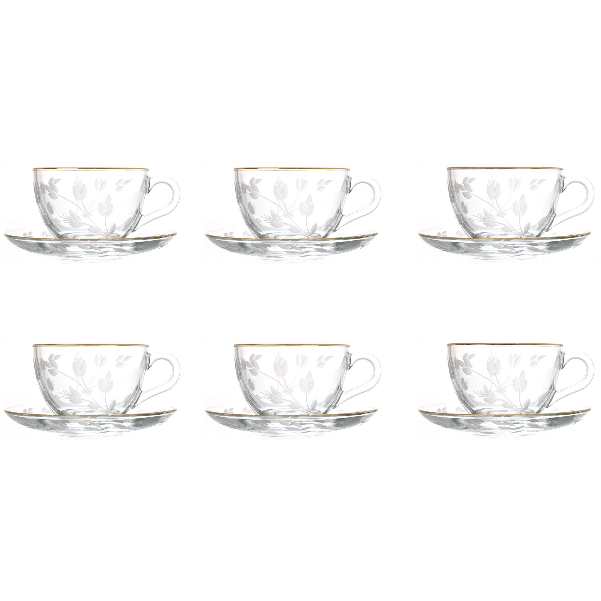Pasabahce - Tea Set 6 Pieces - Gold - 39000724