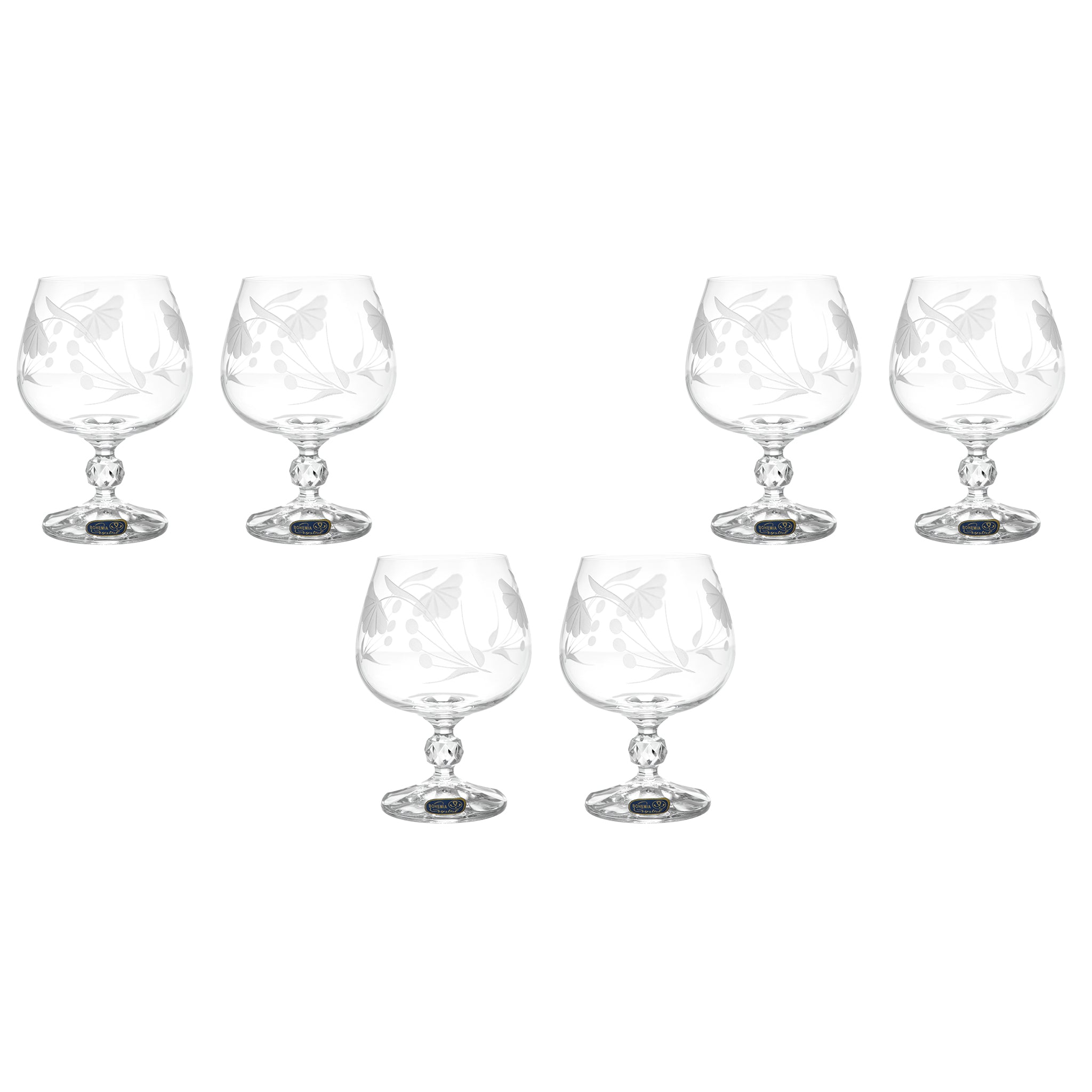 Bohemia Crystal Brandy Glass Set 6 Pieces 200ml 39000735