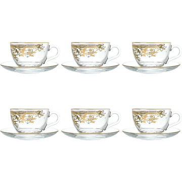 Pasabahce - Tea Set 6 Pieces - Gold - 39000745