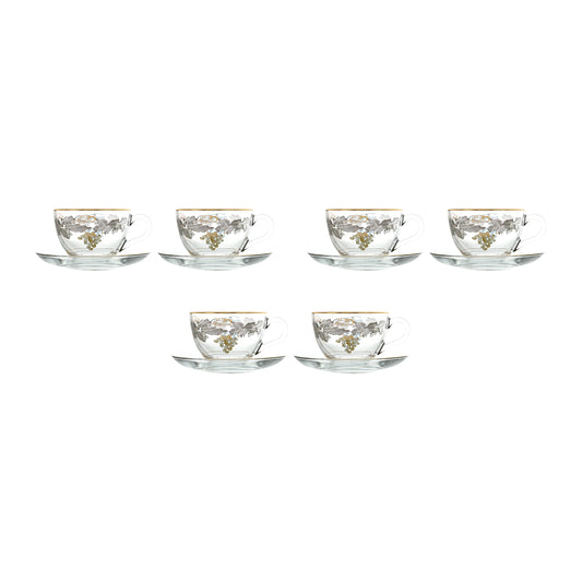 Pasabahce - Tea Set 6 Pieces - Silver & Gold - 39000747