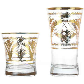 Pasabahce - Highball & Tumbler Glass Set 12 Pieces - Gold - 340ml & 250ml - 39000750