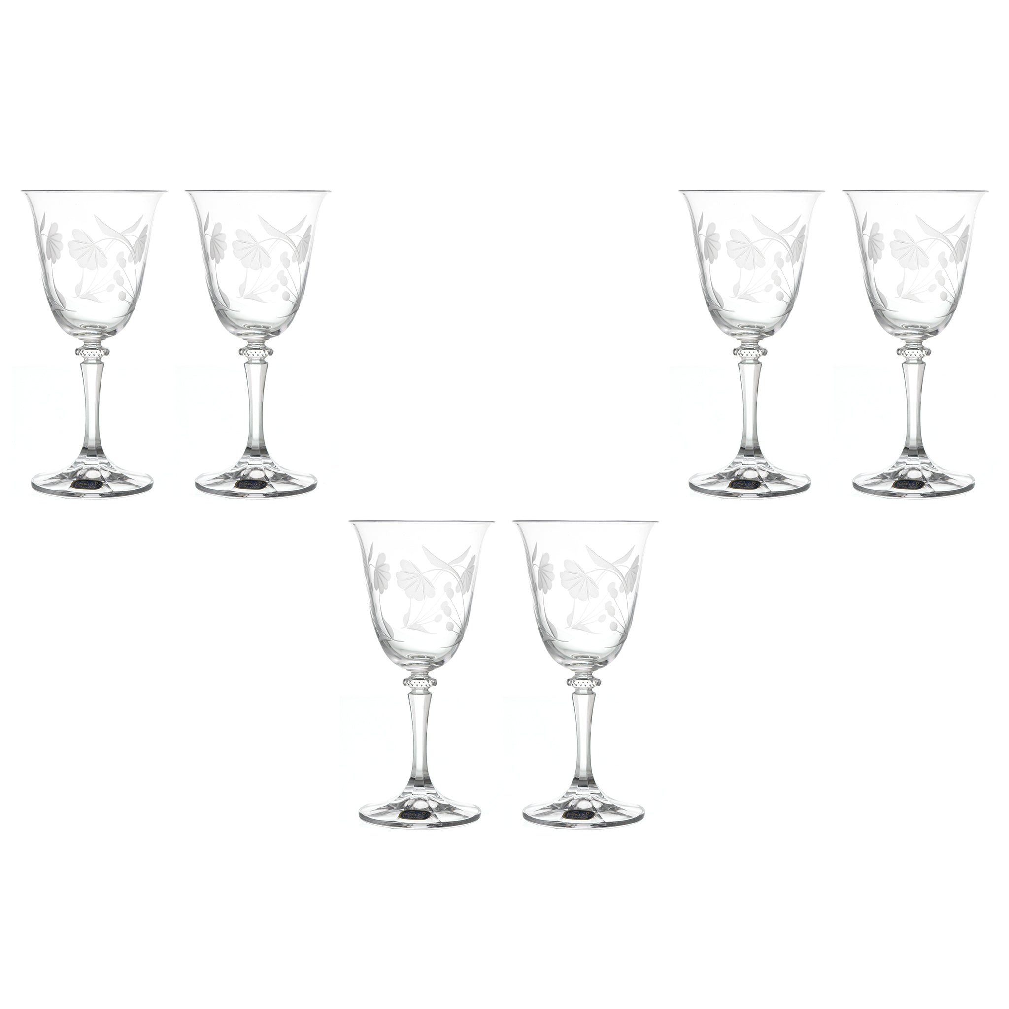 Bohemia Crystal - Goblet Glass Set 6 Pieces - 185ml - 39000761