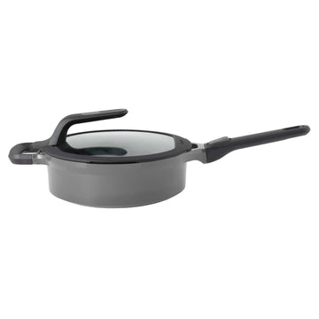 BergHOFF - Gem Grey Covered Stay-Cool Sauté Pan with Detachable Handle 24cm - Cast Aluminum - 440001550