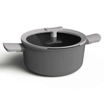 BergHOFF - Leo Grey Stockpot with Cover 24cm - Drawn Aluminum - 440001564