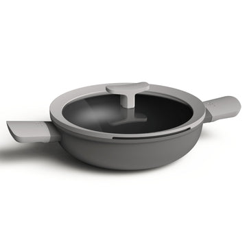 BergHOFF - Leo Grey Covered Indian Wok with Stay-cool Handles 24cm - Drawn Aluminum - 440001570