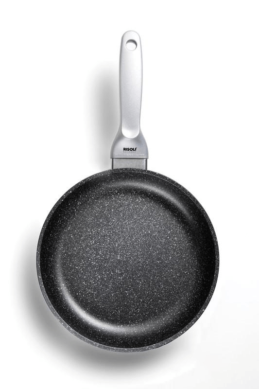 Risoli - Granito Frypan with Silver Handle - Black- Die Cast Aluminum - 20cm - 44000379