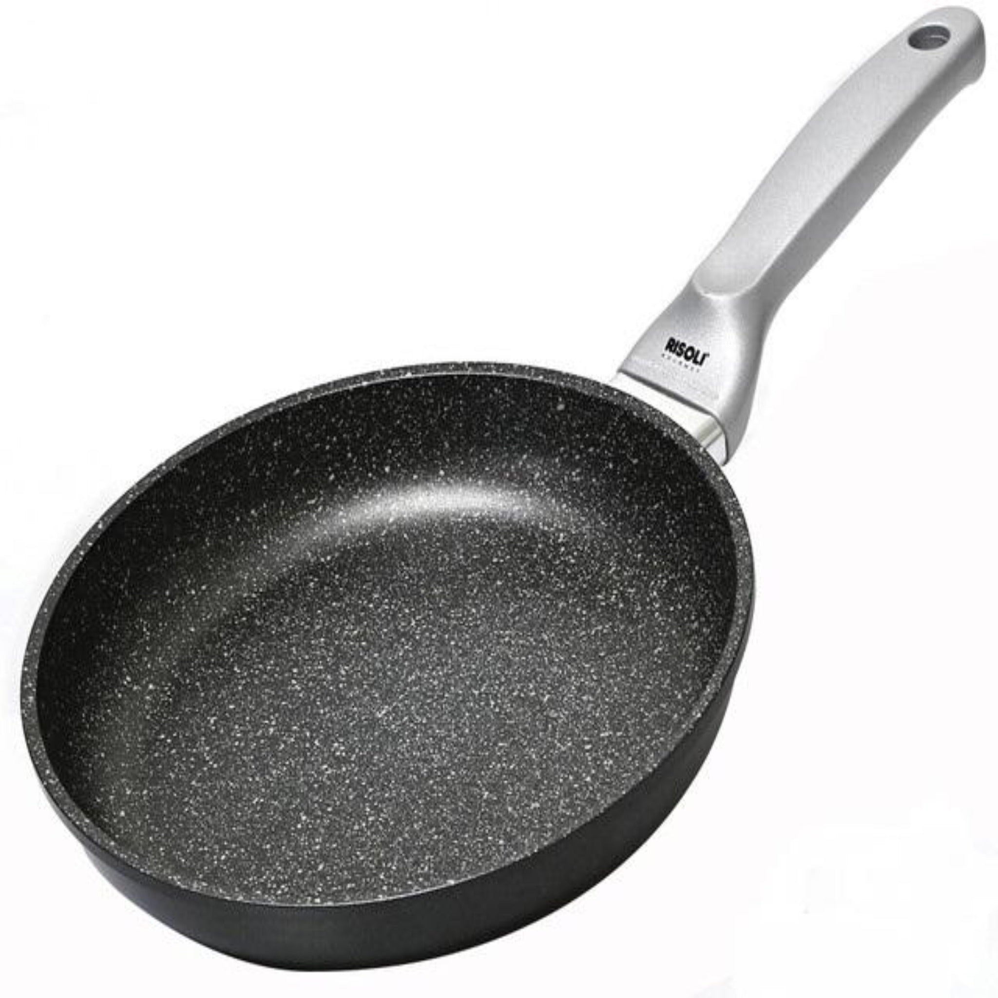 Risoli Granito Fry Pan with Silver Handle 20 cm - Black - 44000379