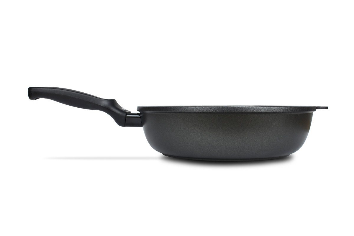 Risoli - Black Plus Deep Fry Pan with Handle - Black - Die Cast Aluminum - 24cm - 44000386