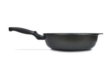 Risoli - Black Plus Deep Frypan with Handle - Black - Die Cast Aluminum - 28cm - 44000387