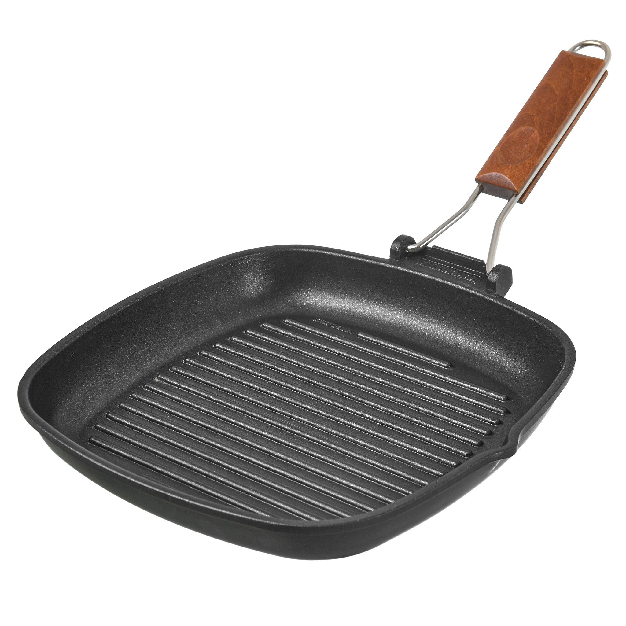 Risoli - Grill With Wood Folding Handle - 28cm - 44000414
