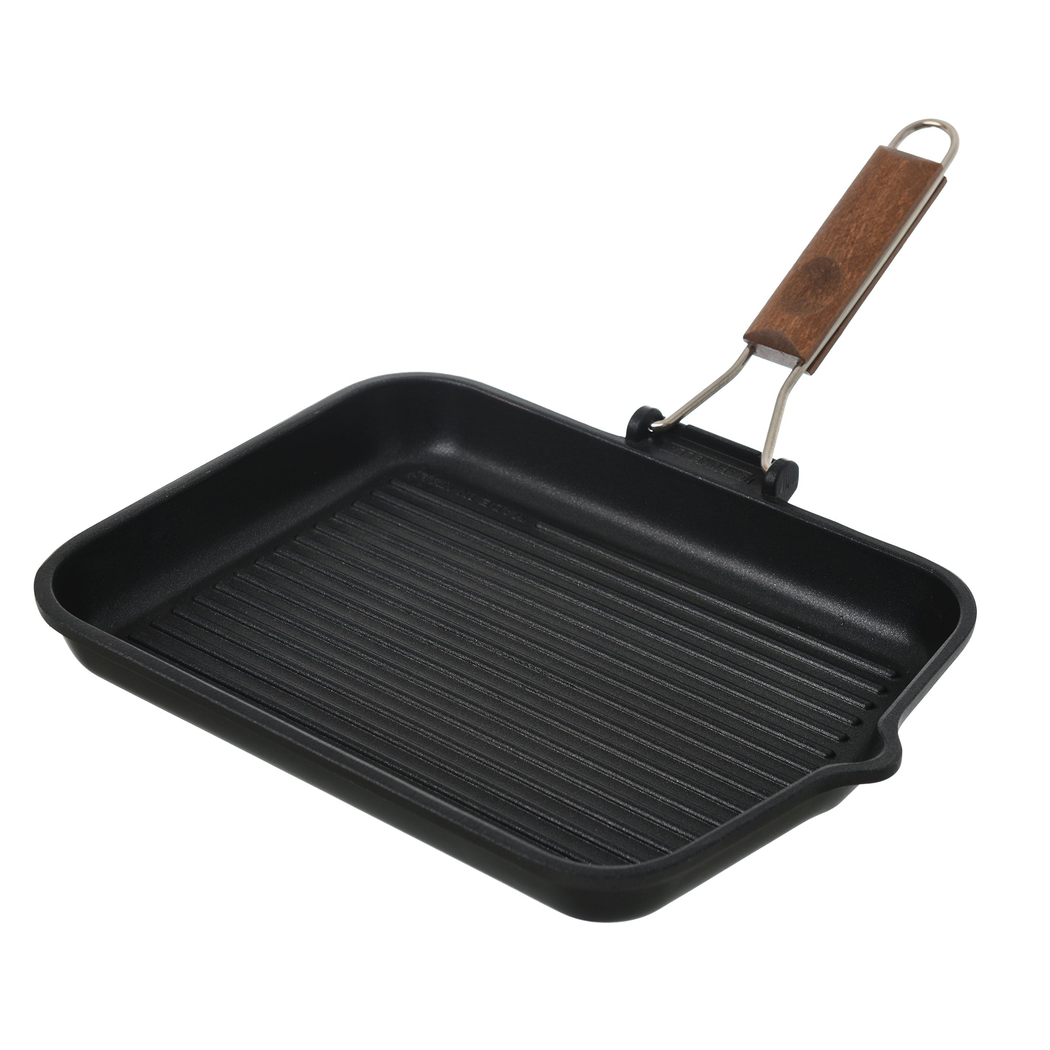 Risoli - Grill With Wood Folding Handle - 36cm - 44000415