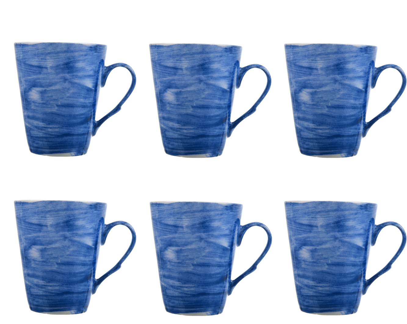 Senzo - Plume - Coffee Mug Set 6 Pieces - Blue - 250ml - 520001142x6